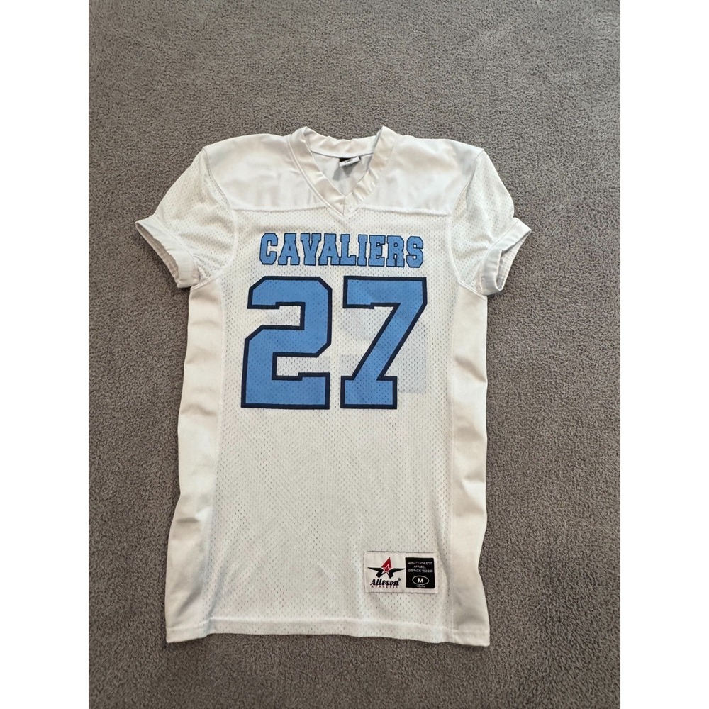 Title: Alleson Athletic‎ Cavaliers Youth Medium Football Jersey #27 White Blue 2